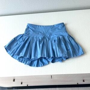 Blue Colored Pleated Tennis Mini Skirt
